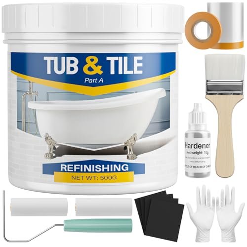 IRONABLE Tub and Tile Paint Refinishing Kit, 17oz White DIY