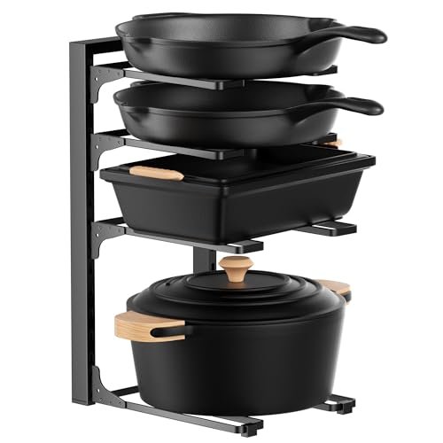 MUDEELA Pots and Pans Organizer under Cabinet, 4-Tier Heavy...