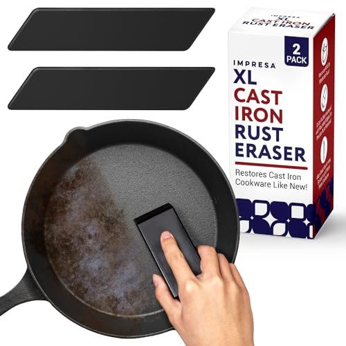 Impresa Cast Iron Rust Remover Erasers, 2-Pack for Cookware