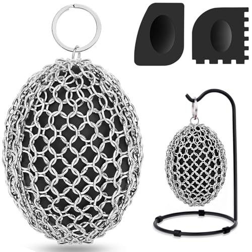 XIBIGEYE Cast Iron Scrubber & Scraper Set with Hook