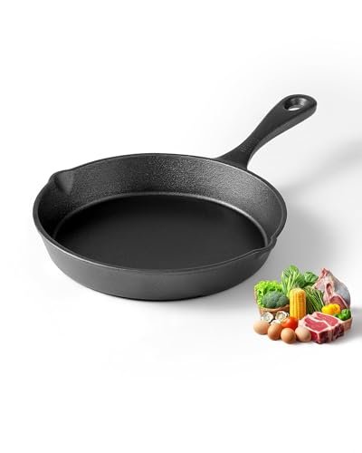 NeoForge Cast Iron Skillets, 8 Inch Frying Pan with Teardrop