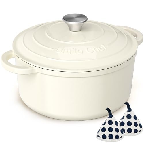 Enameled Cast Iron Dutch Oven - Umite Chef 5QT