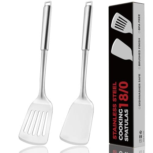 MUJINON 14.5-in Stainless Steel Spatula Set, 18/0 Heavy...