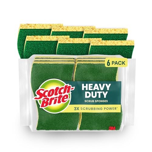 Scotch-Brite Heavy Duty Scrub Sponge, 6 Kitchen Sponges for...