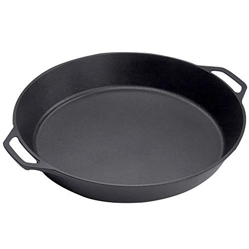 Lodge 17 Inch Pre-Seasoned Cast Iron Skillet with Dual...
