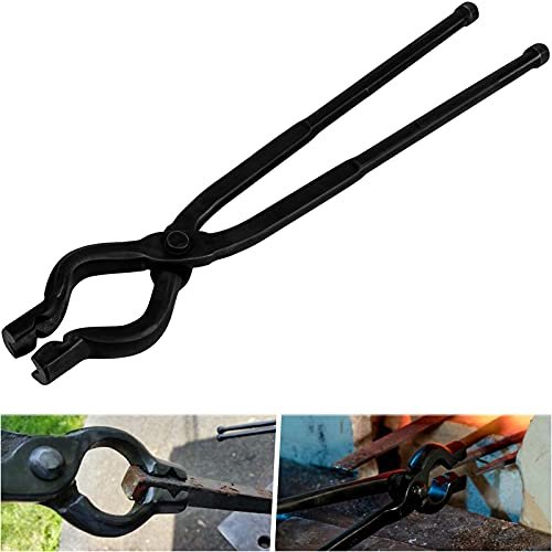 17 Inch V-Bit Bolt Blacksmith Tongs, Wolf Jaw Forge Tongs