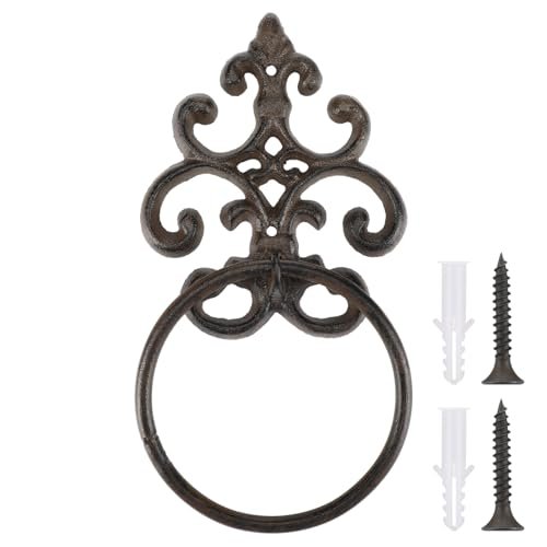 Otoolling 1 Pc Dark Rust Vintage Cast Iron Towel Ring