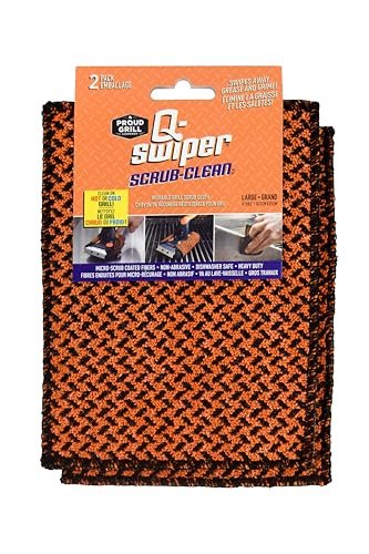Q-Swiper Scrub-Clean Reusable Grill Cleaning Cloth - 2-Pack...