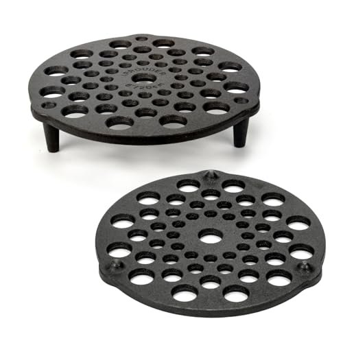 IPROUDER Cast Iron Trivet 2 PCS Set, Dutch Oven Meat