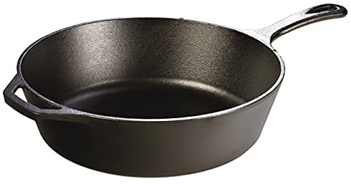 Lodge 5 Quart Pre-Seasoned Cast Iron Deep Skillet with Dual