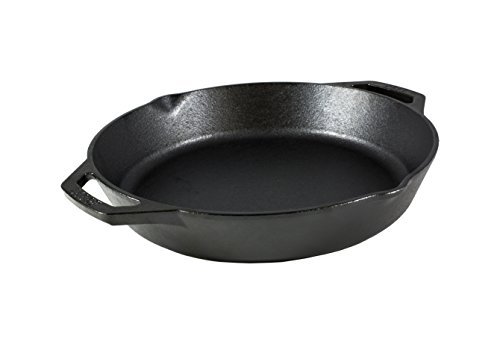 Lodge Seasoned Cast Iron Dual Handle Pan for Even Heating