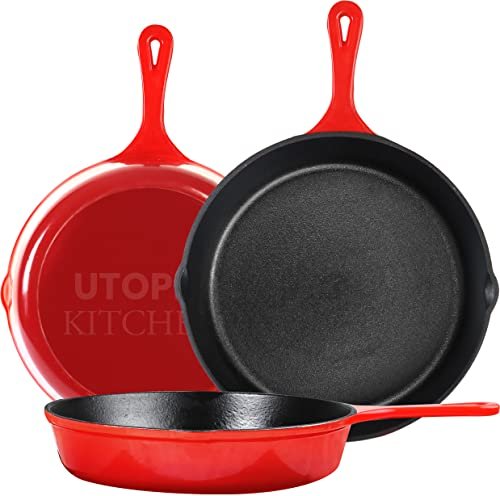 Utopia Kitchen Cast iron Skillets 3 Piece Set in 6,