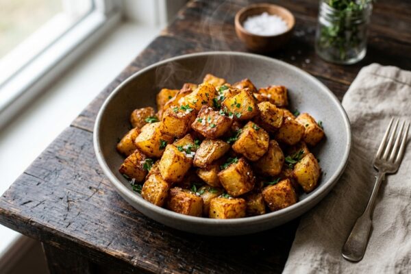 air fryer potatoes recipes golden brown crispy cubes with herbs
