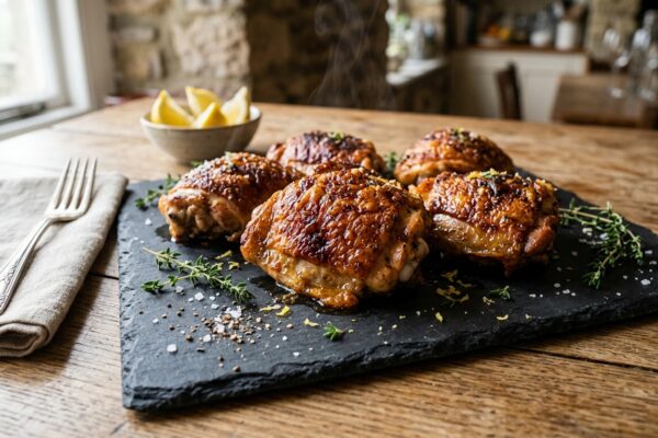 healthy air fryer recipes crispy skin chicken thighs golden brown