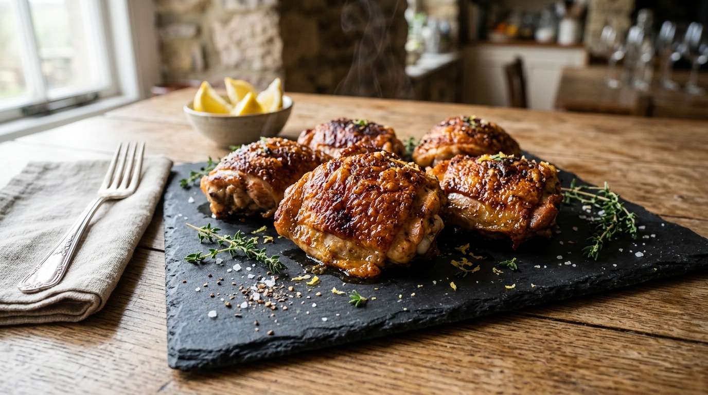 healthy air fryer recipes crispy skin chicken thighs golden brown