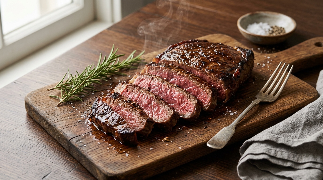 beef sirloin tip steak recipes — perfectly seared and sliced steak