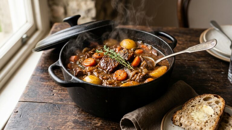 beef stew recipe dutch oven with tender beef and vegetables