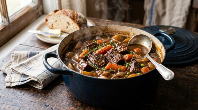 beef stew recipe stove top featuring tender chuck roast