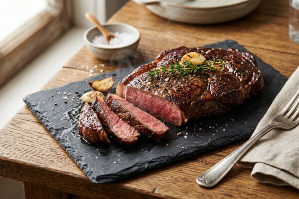 chuck eye steak recipe showing golden crust and tender interior