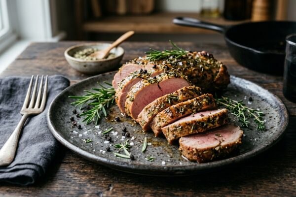 air fryer pork tenderloin recipe with golden crust and moist meat
