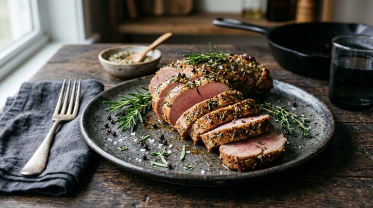 air fryer pork tenderloin recipe with golden crust and moist meat