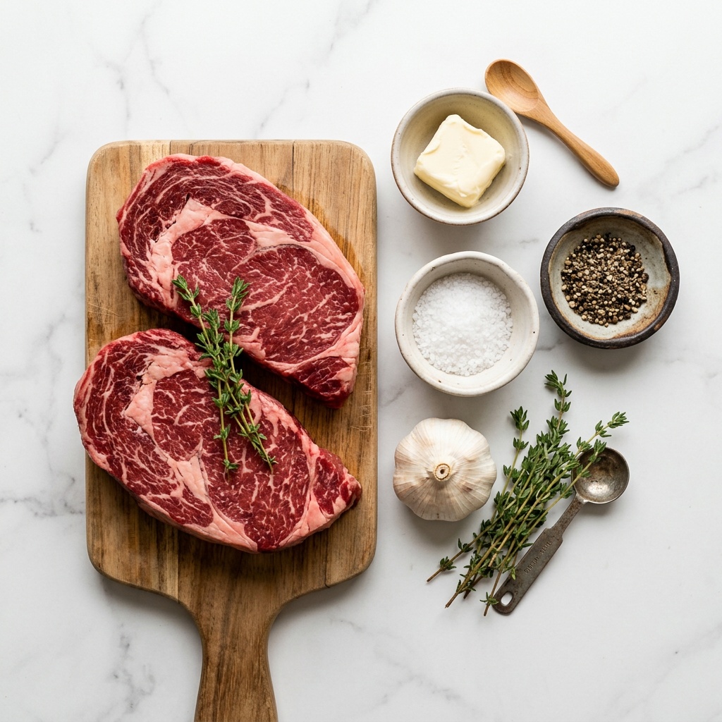 ingredients for a classic chuck eye steak recipe