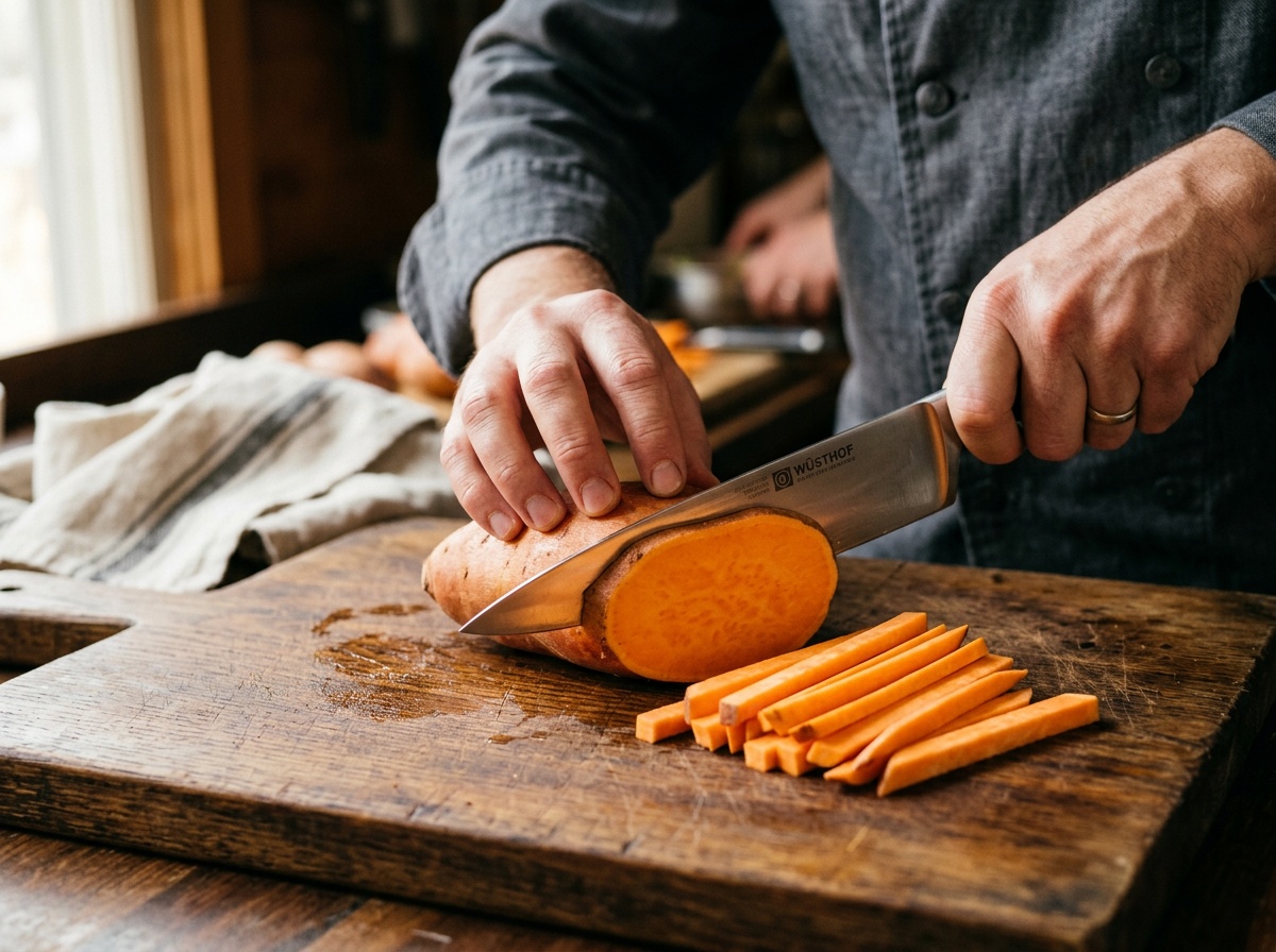how to cut sweet potatoes for sweet potato fries