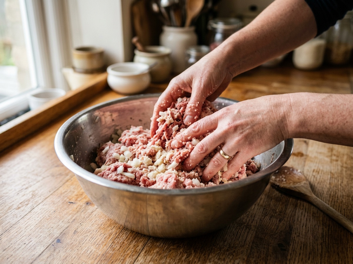1 lb meatloaf recipe mixing ingredients by hand