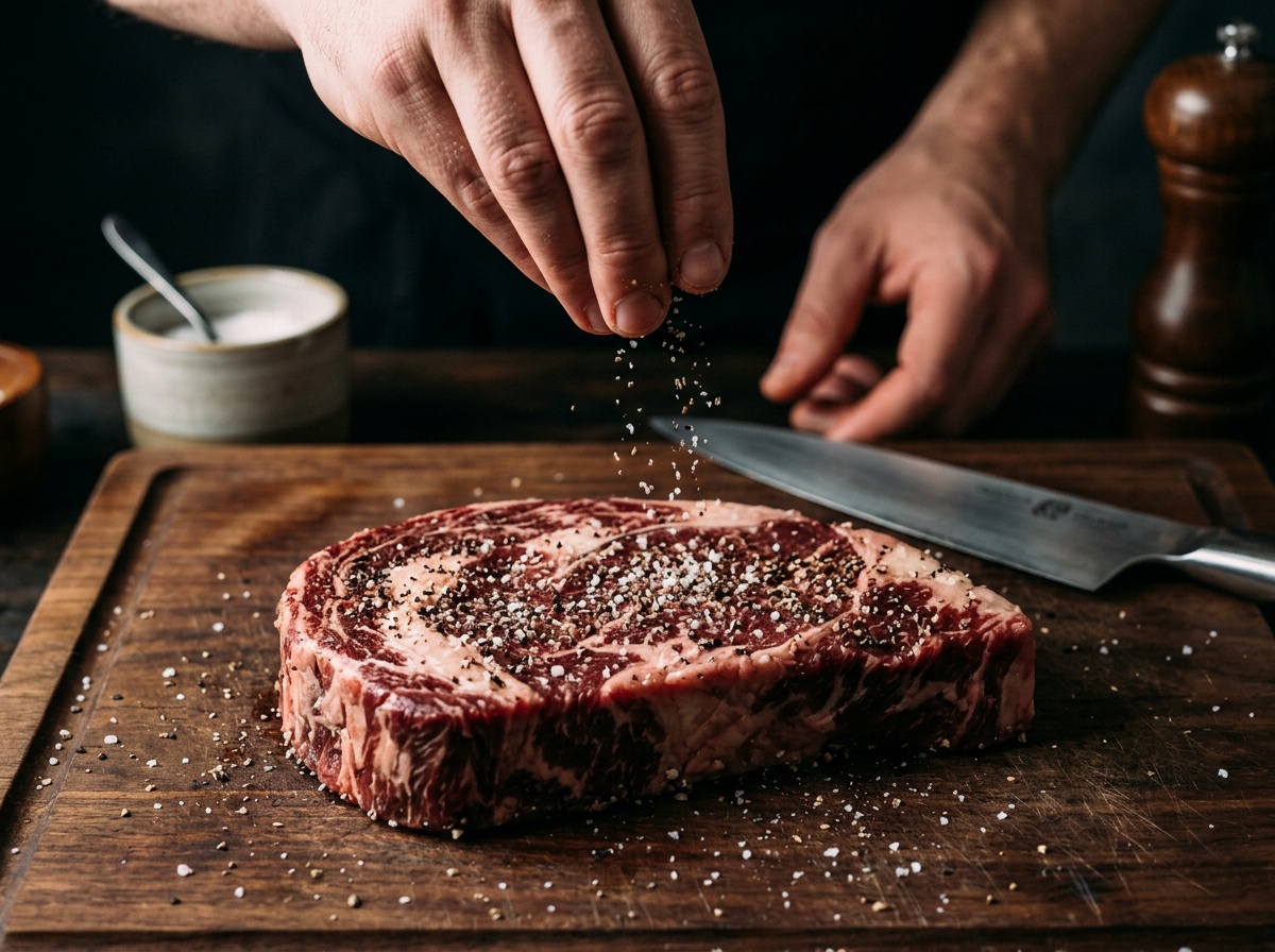 seasoning ribeye steak for beef steak sandwich recipe