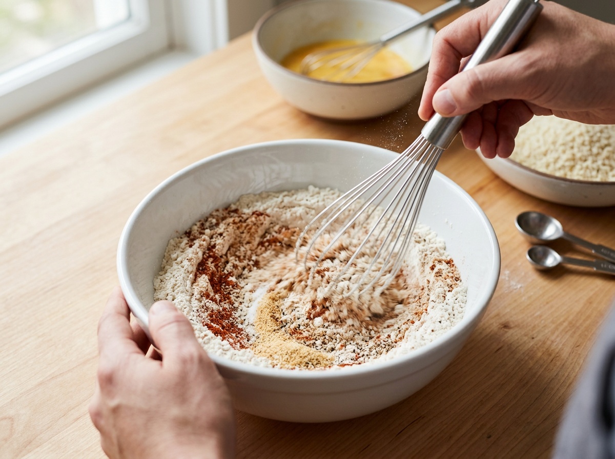 air fryer chicken tenders recipe prepping dry ingredients