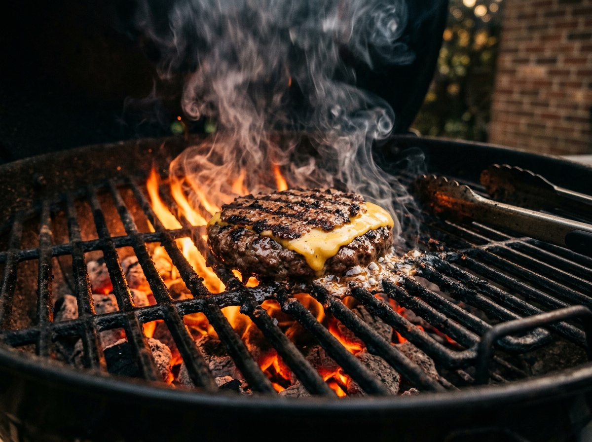 bbq burger recipes grill grilling meat on charcoal