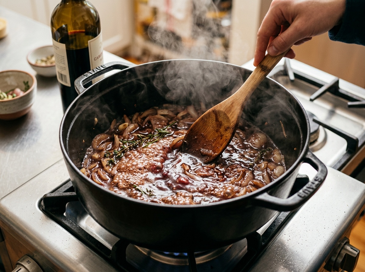 deglazing the pan for beef stew recipe stove top