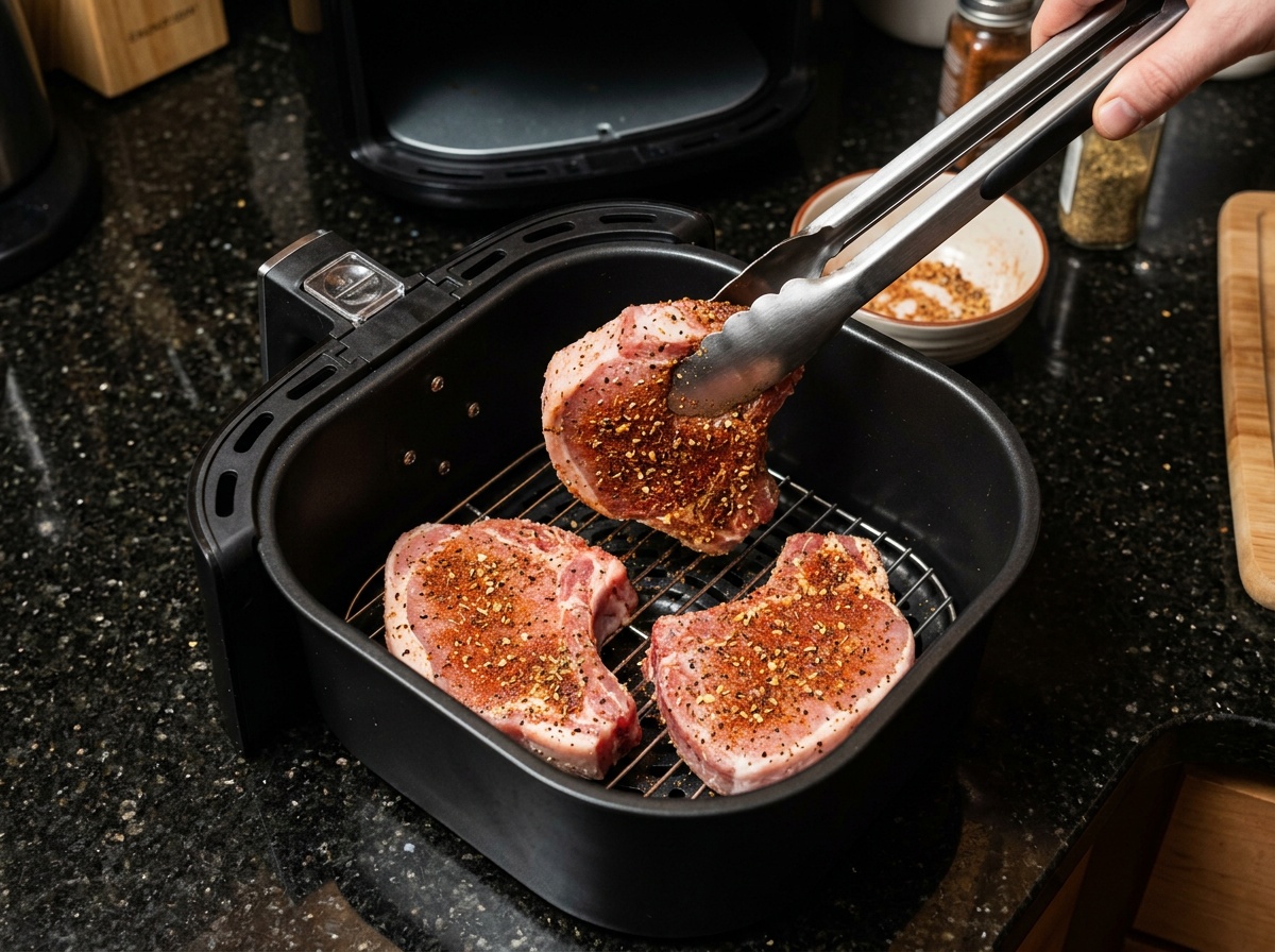 loading air fryer for air fryer pork chop recipes