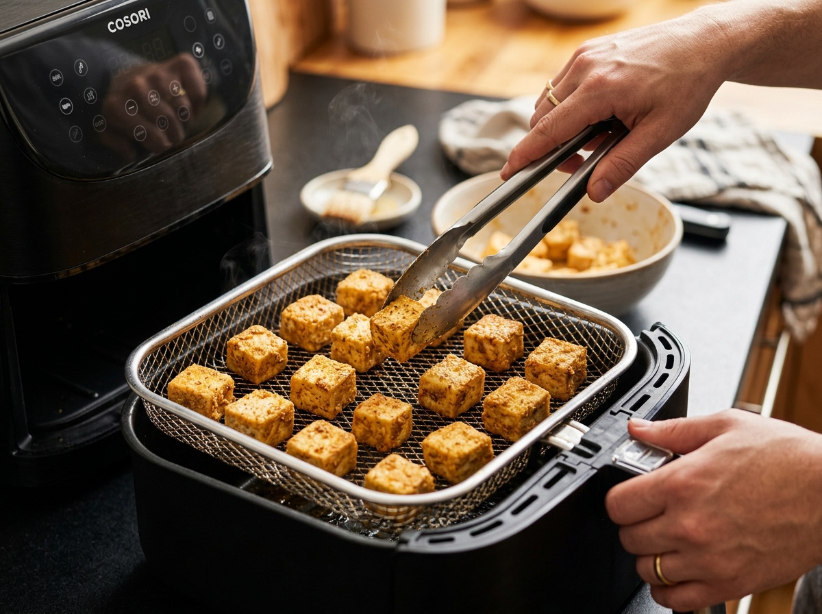 tofu air fryer recipes step 3 air frying