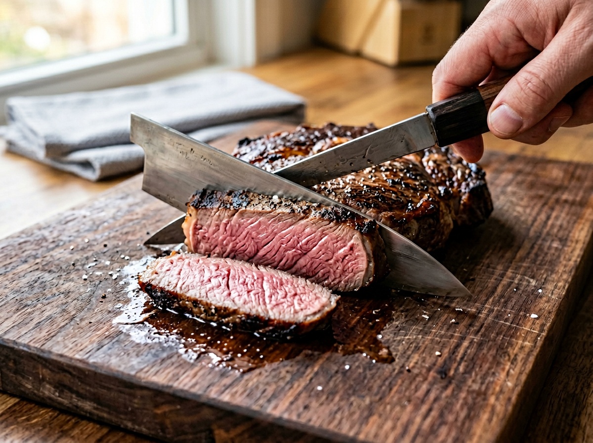beef flank steak recipes — slicing steak against the grain