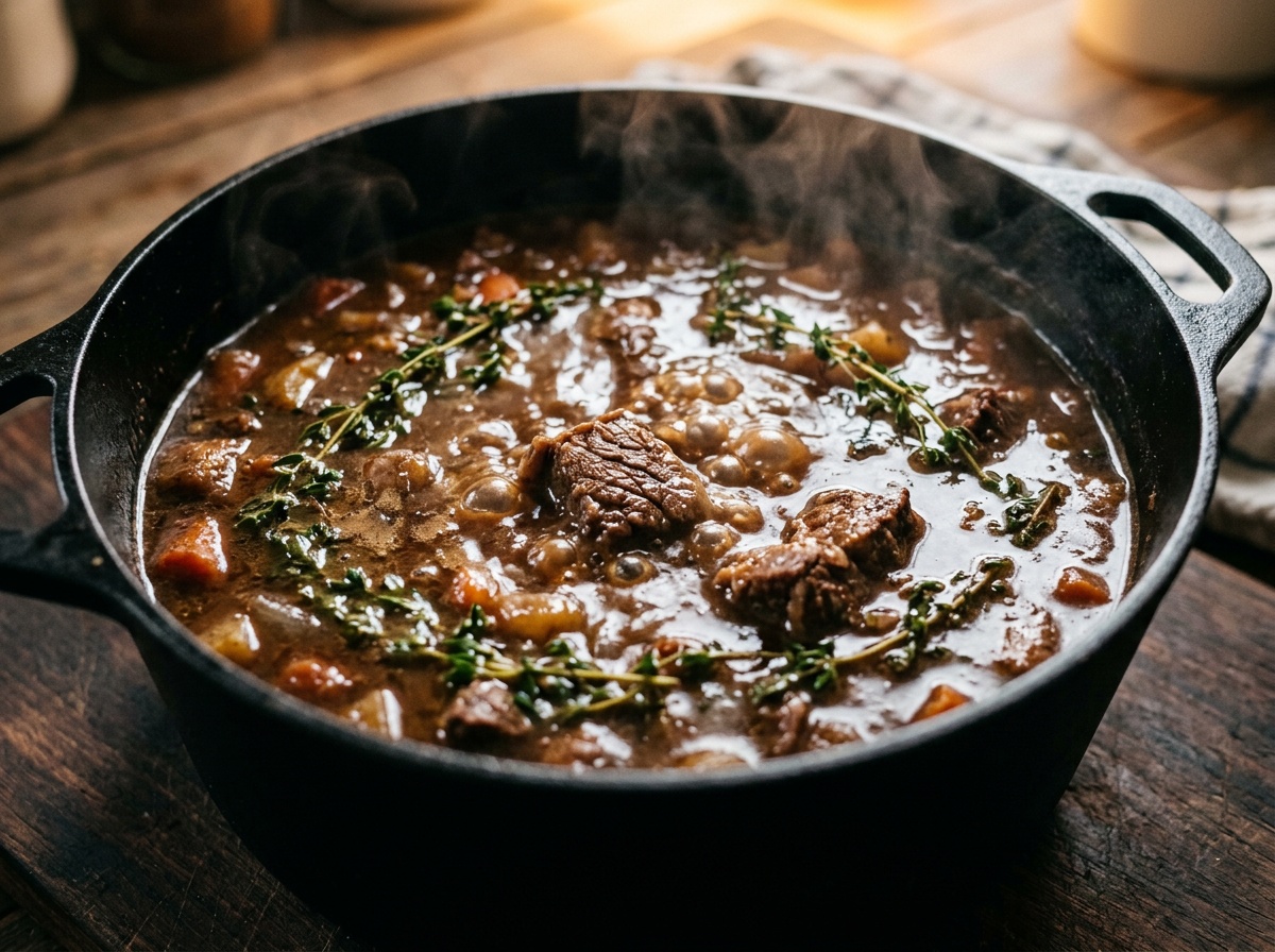simmering beef stew recipe dutch oven