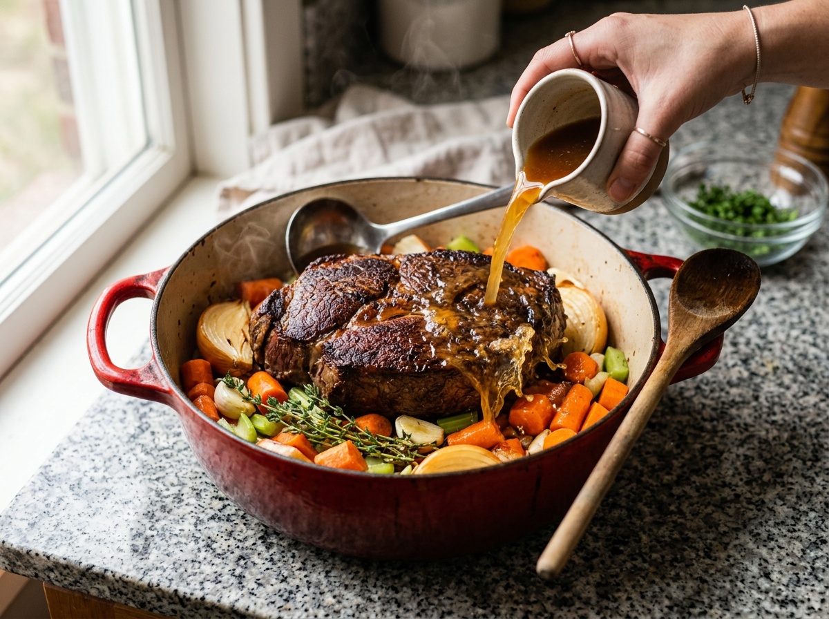bottom round roast recipe in dutch oven with vegetables