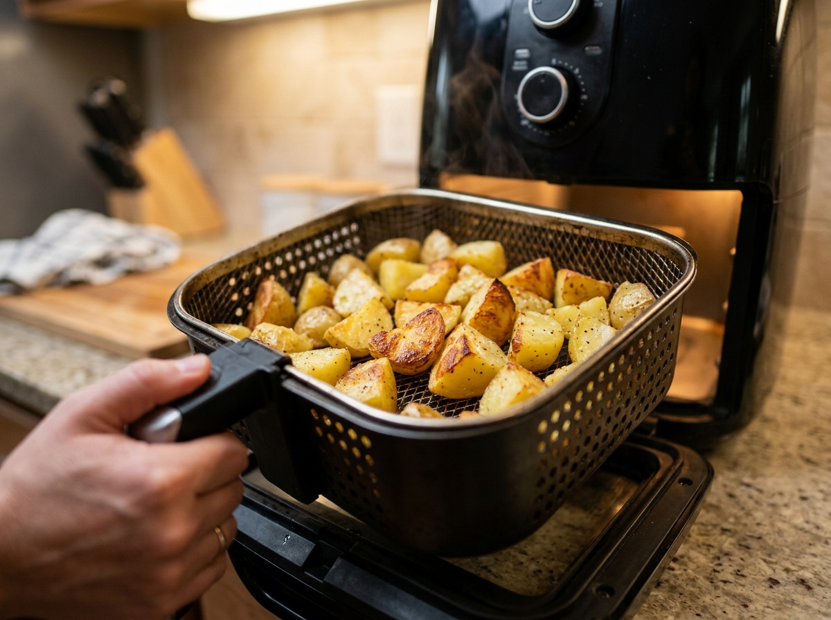 air fryer potatoes recipes cooking in air fryer basket
