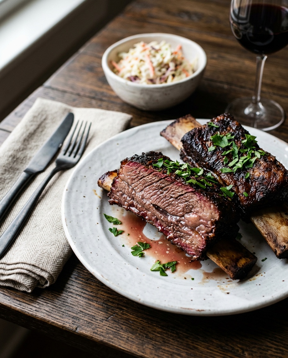 beef ribs recipe oven final sliced serving