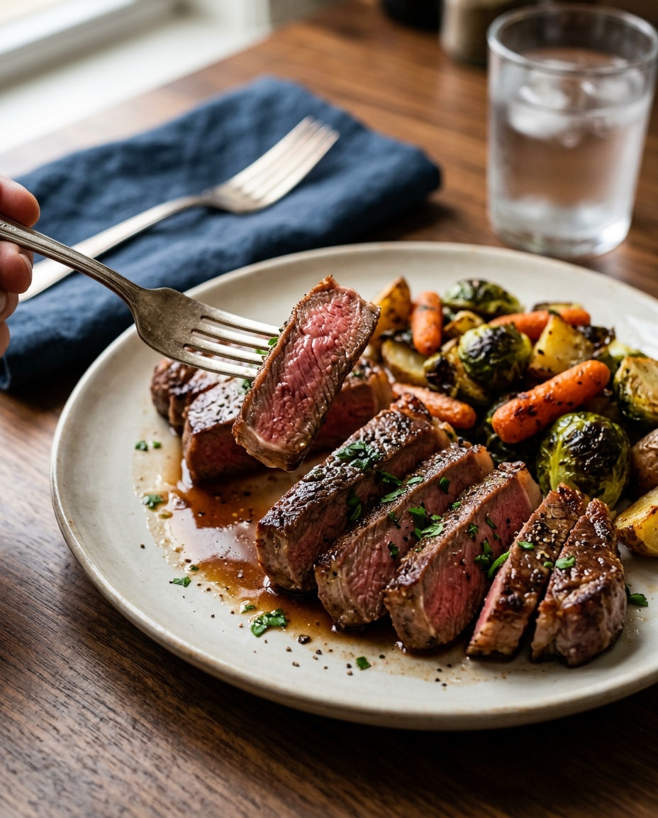 beef sirloin tip steak recipes — plated serving example