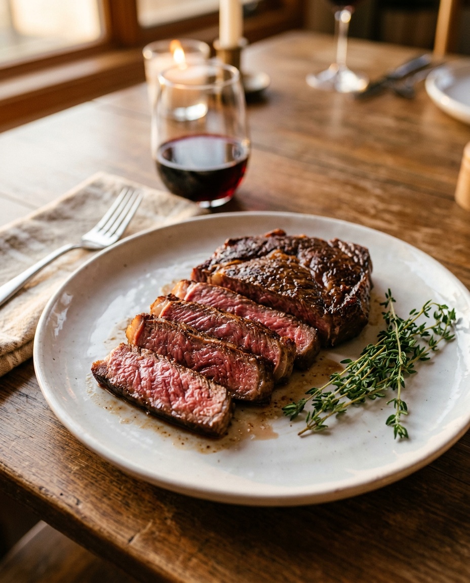 finished dish of chuck rib eye steak recipes