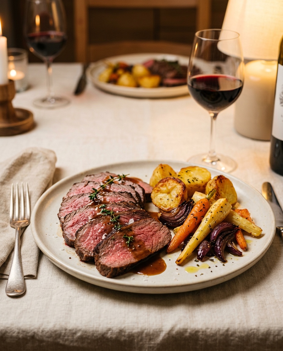 final beef sirloin tip roast recipe plating