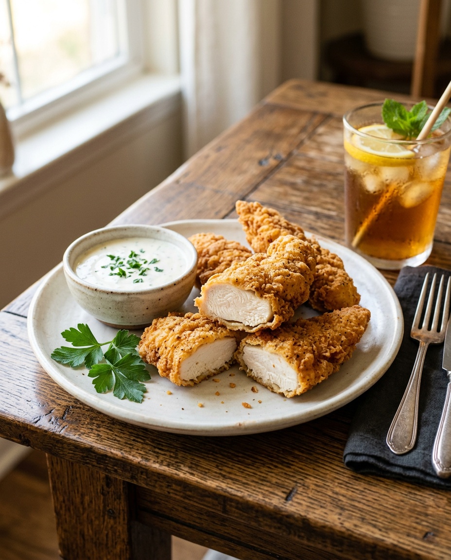 air fryer chicken tenders recipe final serving