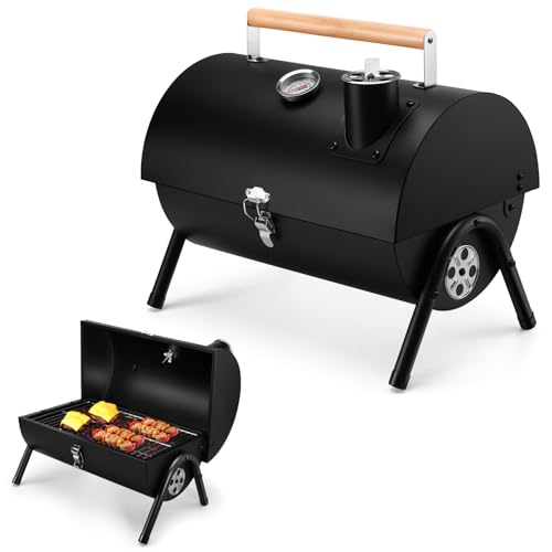 Joyfair Portable Charcoal Grill with Thermometer, Small BBQ...