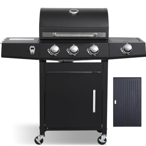 LMNOCHM 3-Burner Propane Gas Grill and Griddle Combo