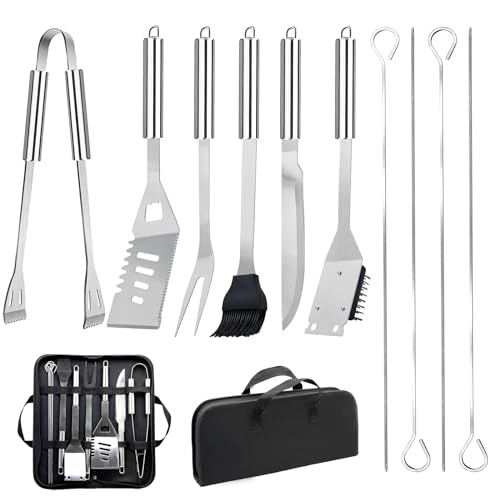 11Pcs Stainless Steel BBQ Grilling Accessories Set,...