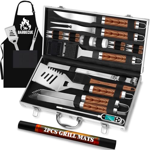 ROMANTICIST 26pcs Grilling Gifts for Men, Dad BBQ Tool Set