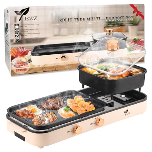 2026 Electric Hot Pot with Grill,2-10 People Dual...