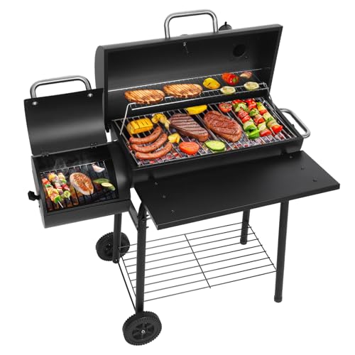 Realcook Charcoal Grills with Offest Smoker: Spacious...