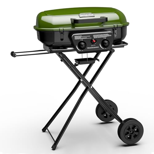 Brand-Man Portable Grill Camping, 2-in-1 Propane Gas Grill...